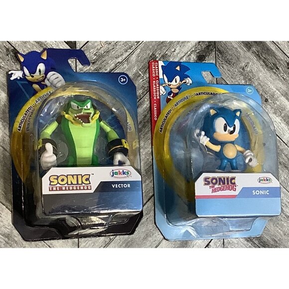 2 Jakks Sonic The Hedgehog 2.5" Figures Sonic Vector - Picture 1 of 4